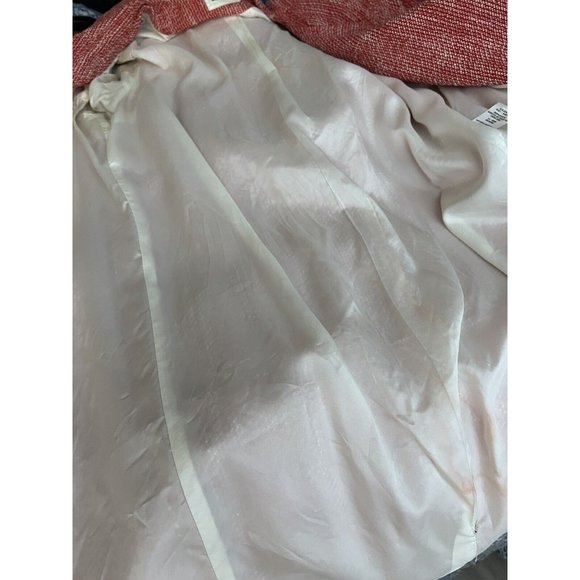 Vintage Belaire Red White Tweed Zip Up Sweater Coat  Metal Zippers Pockets S - Picture 5 of 12